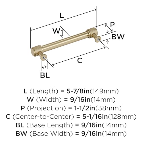 Amerock Faraday 5-1/16 inch (128mm) Center-to-Center Golden Champagne Cabinet Pull, BP37744BBZ by Amerock - Image 5