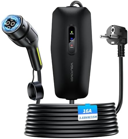 Chargeur Voiture Electrique, 3.68KW /15M EV Chargeur Type…