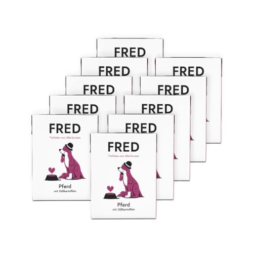 FRED Nassfutter Hund Pferd mit Süßkartoffeln – Monoprotein – 48 % Pferdefleisch in Lebensmittelqualität – Getreidefrei – hypoallergen – für Sensible Hunde – 190g Tetra Pak