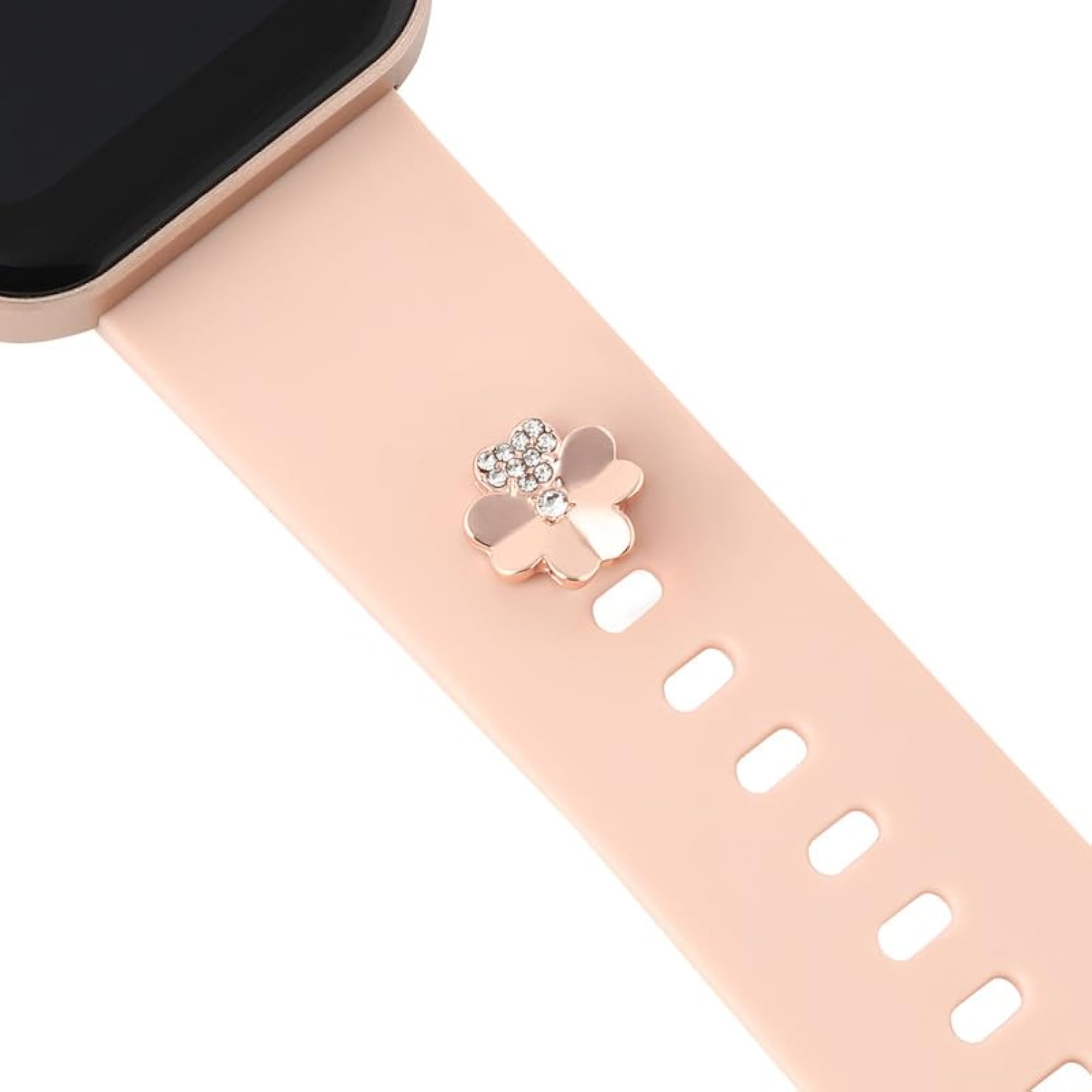 Women's Embellished Flower Watch Charm, Gold Colour