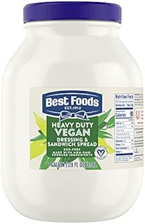 Best Foods Vegan Mayonnaise Jar Made with Non GMO Sourced Ingredients, No Artificial Flavors or Colors, No Cholesterol, Gluten Free, 1 gallon