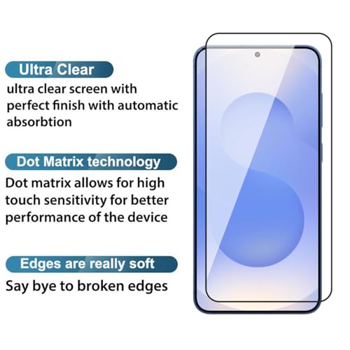 Image of POPIO Military-Grade Gorilla Tempered Glass For Samsung Galaxy S25 Plus / S25 Edge (Black) 9H Hardness, Edge-to-Edge Full Coverage, Anti-Scratch, Bubble-Free, Ultra Clear HD Glass, Oleophobic Coating, Face ID Compatible