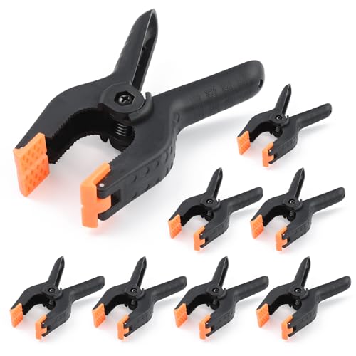 UTEBIT 8 Pcs Pince Fond Photo, 4.5Pouces/11.5cm Heavy Duty Pince à Ressort Grosse de Haute Résistance pour Toile de Fond, Réflecteur, Travaux du Bois et...