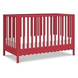 Davinci Sammy Scallop 4-in-1 Convertible Crib in Strawberry Red, GREENGUARD Gold Certified