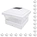 iGlow 18 Pack White Outdoor Garden 5 x 5 Solar LED Post Deck Cap Square Fence Light Landscape Lamp Lawn PVC Vinyl Wood