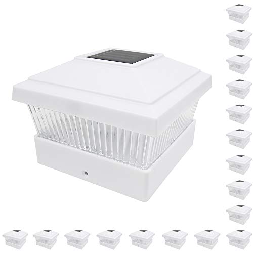 Exclusive Discount 90% Price iGlow 18 Pack White Outdoor Garden 5 x 5 Solar LED Post Deck Cap Square Fence Light Landscape Lamp Lawn PVC Vinyl Wood