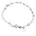 Sterling Silver Flat Heart Link Charm Anklet Nickel Free Chain Italy Adjustable