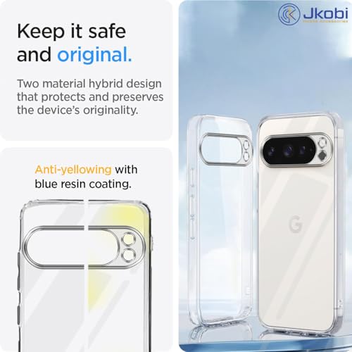 Image of Jkobi Back Cover for Google Pixel 9 Pro (Silicone Clear Shockproof Case with Camera Protection | Soft and Flexible | Transparent)