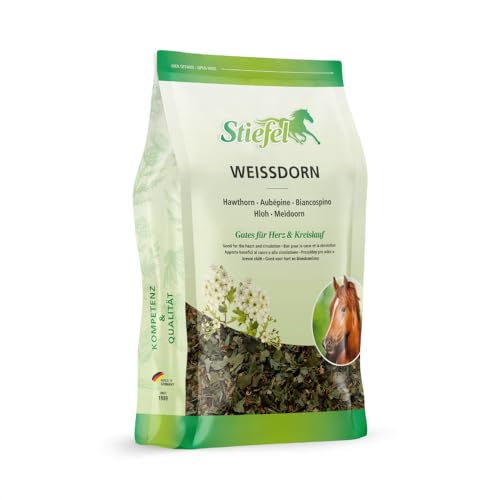 Stiefel Weißdorn für Pferde, 100% naturbelassener Weißdorn, geschnitten, für das Herz- & Kreislaufsystem, 500g