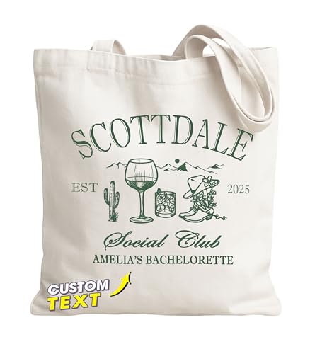 H-DEWALL Custom Tote Bag Canvas for Bachelorette Party Gifts Bulks for Girls Bridal Shower Tote Bags for Women Family Reunion and Birthday Trip