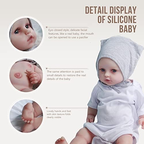  Reborn Baby Dolls 16 in girl with eyes open, Not Vinyl Dolls,Realistic Soft Silicone Newborn Baby Doll,Real Full Body Silicone Reborn Baby Dolls (16 in bald girl)