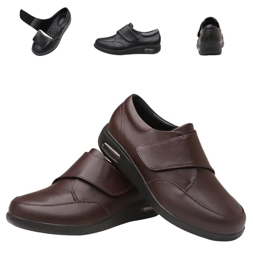 Chaussures pieds larges en cuir ajustables contre la douleur