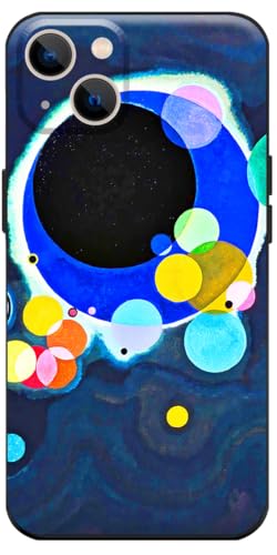 Berkin Arts Compatible with iPhone 13 Case Silicone Cover with Screen Protector Color Field Colorful Moongate (Several Circles by Wassily Kandinsky)