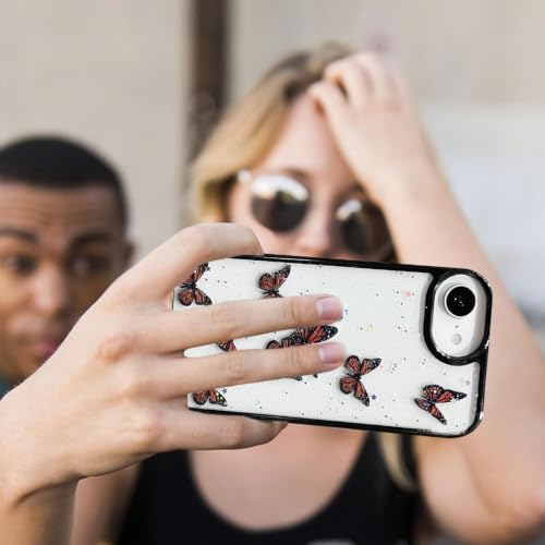 Image of VONZEE Clear Transparent Back Cover Case for iPhone 16e / iPhone 17e with Camera Protection Anti Yellow Slim Fit Anti-Fingerprint & Lightweight Protective Cover-Black