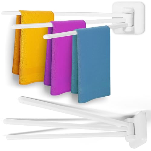 Toallero de Baño con 3 Brazos Giratorios | Montaje en Pared con Ventosa Fuerte | Sin Taladro | Organizador Duradero y Compacto para Baño, Cocina y Lavadero Toallero de Baño con 3 Brazos Giratorios | Montaje en Pared con Ventosa Fuerte | Sin Taladro | Organizador Duradero y Compacto para Baño, Cocina y Lavadero