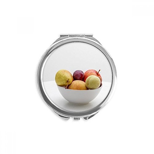 Miroir ronde de maquillage de poche fruits frais format portable compact multicolore