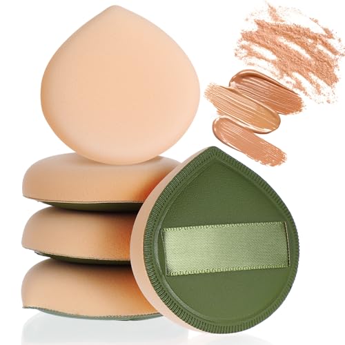 Giantree Lot de 5 éponges coréennes pour fond de teint, éponge de maquillage douce et moelleuse en forme de larme, applicateur de fond de teint pour correcteur, crème liquide, poudre libre