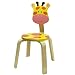 iPlay, iLearn 10 Inch Kids Solid Hard Wood Animal Chair, Stackable Wooden Finished, Preschool, Daycare, Bedroom, Playroom, Nursery Seat, Giraffe Furniture Stool for Toddlers, Children, Boys, Girls
