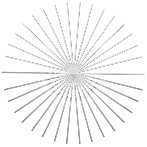 BESPORTBLE 20 Piezas palitos para asar brochetas de acero inoxidable brochetas para asar carne pinchos de acero inoxidable