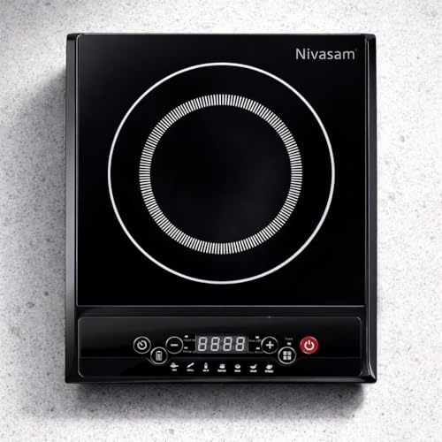 Image of 1600W 2.0 Induction Cooktop with 4-Digit LED Display | Double Ring Coil Heating | Microcrystalline Glass Top | 240 Min Timer | 6 Cooking Modes | 7 Power Levels | Auto Cut-Off Safety