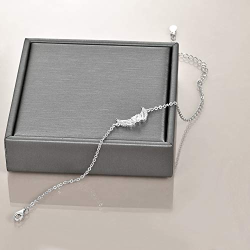 Yfn Angel Wings Bracelet Sterling Silver Guardian Angel Wings Heart Bracelets For Women Girls Jewelry Gifts (Angel Wings Bracelet) #TOP2