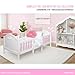 Evolur Barbie Rose Hutch/Bookcase – 7 Spacious Shelves for Toys, Books, and Keepsakes, Solid Wood with Anti-Tipping Kit, White or Pink Finish
