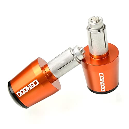 Guidon Moto 22mm pour Honda CBR250R Aluminium Orange Poignées et Embouts CNC