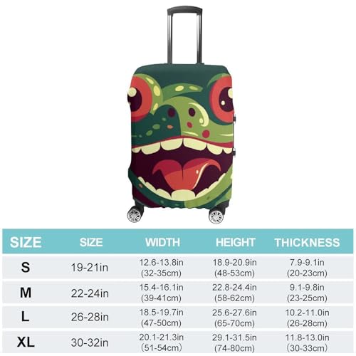 Frog with Mouth Open Luggage Cover Elastic Suitcase Protector Case Anti-Scratch Washable Baggage Covers Protector For Traveling, Aircraft Consignment S2