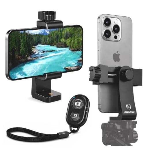 iPhone Tripod Mount Adapter with Bluetooth Remote - Fits All Phones