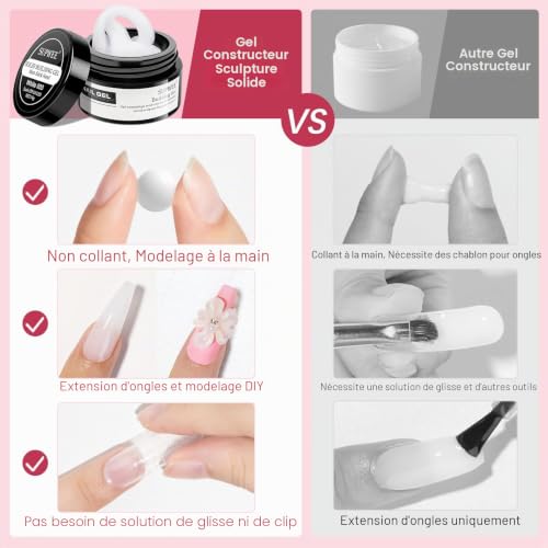 SUPWEE Gel 3D Nail Art, anti-adhésif solide pour ongles sculpture – vue 4