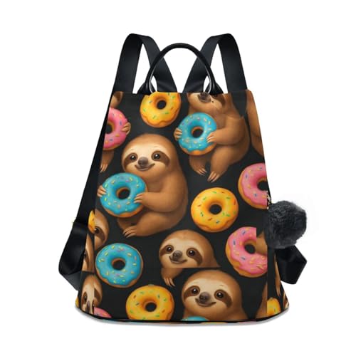 Sac à dos motif paresseux colorés porte-clés peluche femme