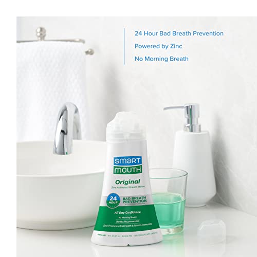 Smartmouth Original Activated Mouthwash & Premium Zinc Ion Toothpaste, Lasts 24 Hours, Mint #TOP3