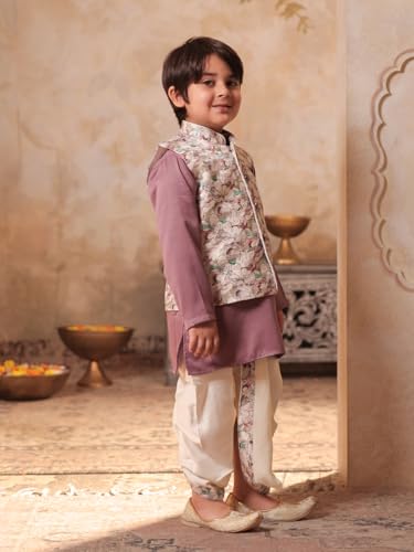 Image of AJ DEZINES Kids Ethnic Wear Kurta Waistcoat and Dhoti Pant for Boys