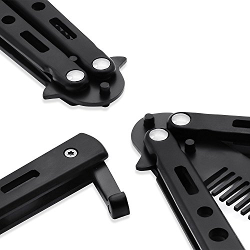 Generic New 1Pc Black Metal Practice Butterfly Comb Style Knife Trainer Tool #TOP2
