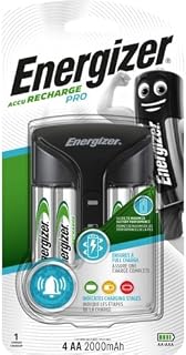 Energizer 639837 Ładowarka do Akumulatorów, Czarny, 4 Sztuki