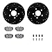 Dynamic Friction Company Rear Brake Rotors-Drilled and Slotted-Black with 5000 Advanced Brake Pads includes Hardware 8512-11001