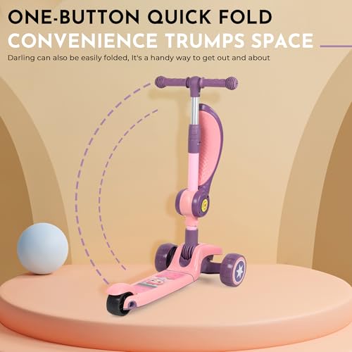 Image of 3-in-1 Convertible & Foldable Kids Kick Scooter for 3-14 Years Old Kids with 4 Level Height Adjustable Handle | LED PU Flashing Wheels | Light & Music Deck with Brake | Weight Capacity 100 kg