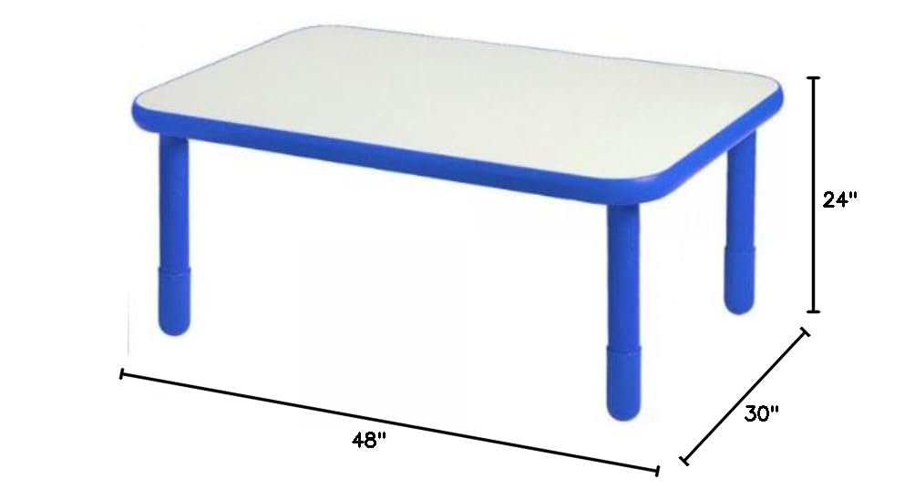 Children’s Factory Baseline 48"x30" Rect. Table, Homeschool/Playroom Toddler Furniture, Kids Activity Table for Daycare/Classroom Learning, 20" Legs, Royal Blue
