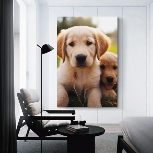 Toile murale chiot pour une chambre esthétique - 3