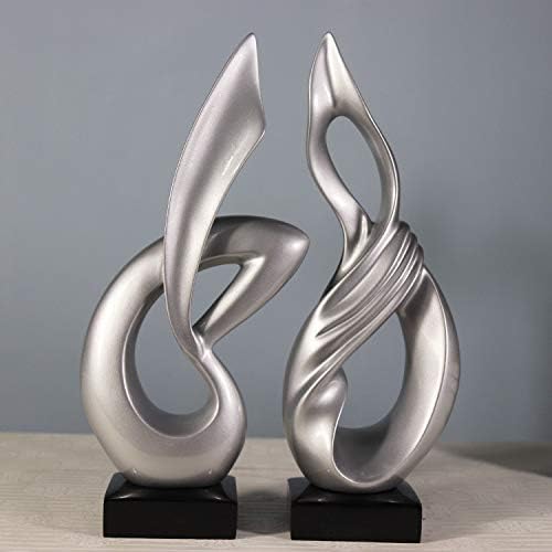 Ornaments Sculpture Statues Creative Home Modern Minimalist Streamers Abstract Resin Crafts Living Room Porch Soft Model Home Decoration Silver A