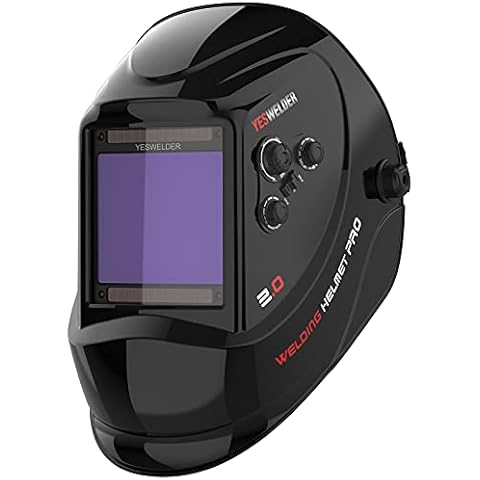 YESWELDER Large Viewing Screen 3.93"X3.66" True Color Solar Power Auto Darkening Welding Helmet, 4 Arc Sensor Wide Shade 4/5-9/9-13 for TIG MIG Arc Weld Grinding Welder Mask LYG-M800H Cover