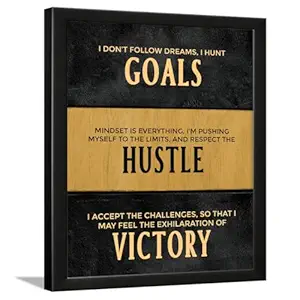 Chaka Chaundh - Goals Quotes Poster Frame - Hustle wall framed poster - Motivational Quotes Victory frames for Office, Home, Student ? (11 X 14 Inches)