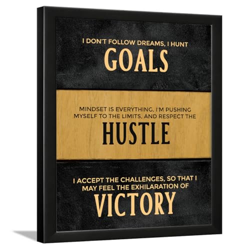 Image of Chaka Chaundh - Goals Quotes Poster Frame - Hustle wall framed poster - Motivational Quotes Victory frames for Office, Home, Student - (11 X 14 Inches)