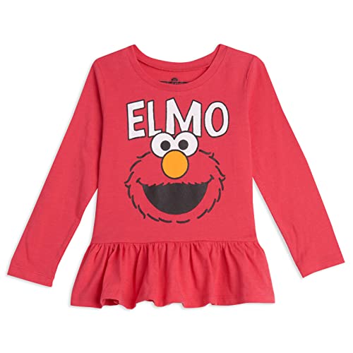 Sesame Street 2 Pack Peplum Long Sleeve T-Shirts Infant to Little Kid Sizes (12 Months - 6-6X)4