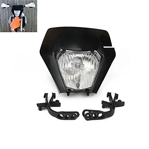 Universal 12V 35W Motorcycle 2017 Headlight Indicator Fairing Lampshade For Dirt Pit Bike Motocross Suzuki Kawasaki (Black)