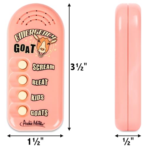 Archie McPhee: Emergency Goat - Electronic Sound Maker, 3.5\" Handheld Device, 4 Noises, Scream-Bleat-Kids-Goats, Farmyard Fun, Gag Gift, Novelty Toy - Thumbnail 5