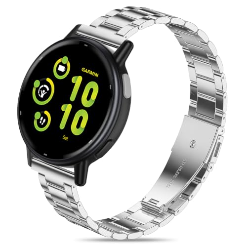Bolesi �X�������^���E�H�b�`�o���h Garmin Forerunner 165/55/70/170/Vivoactive 5/6,20mm�ɑΉ� �X�e�����X�X�`�[�� ���߉\�ȃ��X�g�o���h�X�g���b�v Garmin Approach S12/Venu 