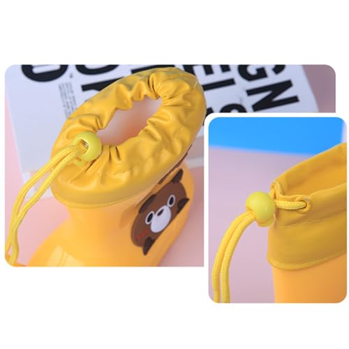 Toddler Kids Boys Girls Cartoon Rain Boots Print Bear Rubber Waterproof Rain Non-Slip Lace Up Shoes Rainy Boots3