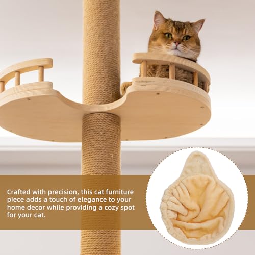 Hamac pour chat en tissu doux pour arbre à chat ergonomique et repos maximal - 4