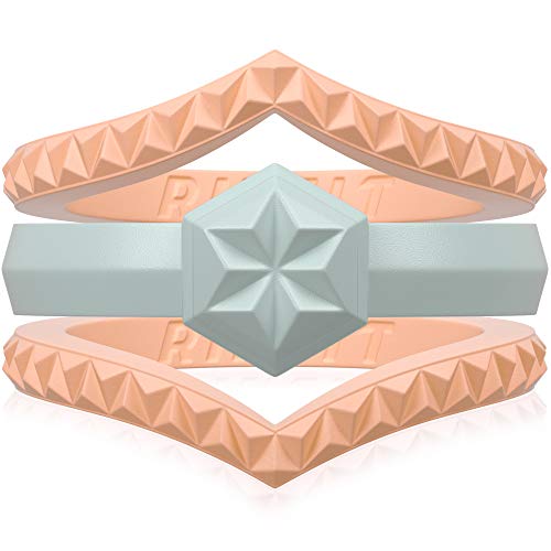 Rinfit Silicone Rings for Women - Bridal or Promise Rings - Wedding Rings For Women - Silicone Wedding Bands Women - Stackable Rings Perfect for Yoga & Exercise - Couture Collection - Peach, Pastel Green - Size 4 - 3 Pack